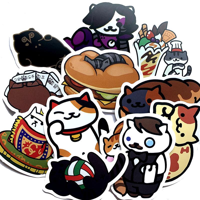 10 30 50Pcs Cute Cat Stickers For Suitcase Skateboard Laptop Luggage Fridge Phone Car Styling Diy Decal Sticker