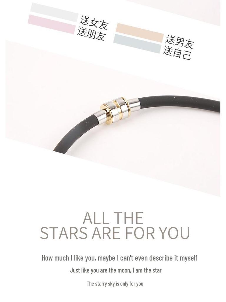 Men's Titanium Steel Negative Ion Silicone Choker Pendant - Unisex Fashion Jewelry