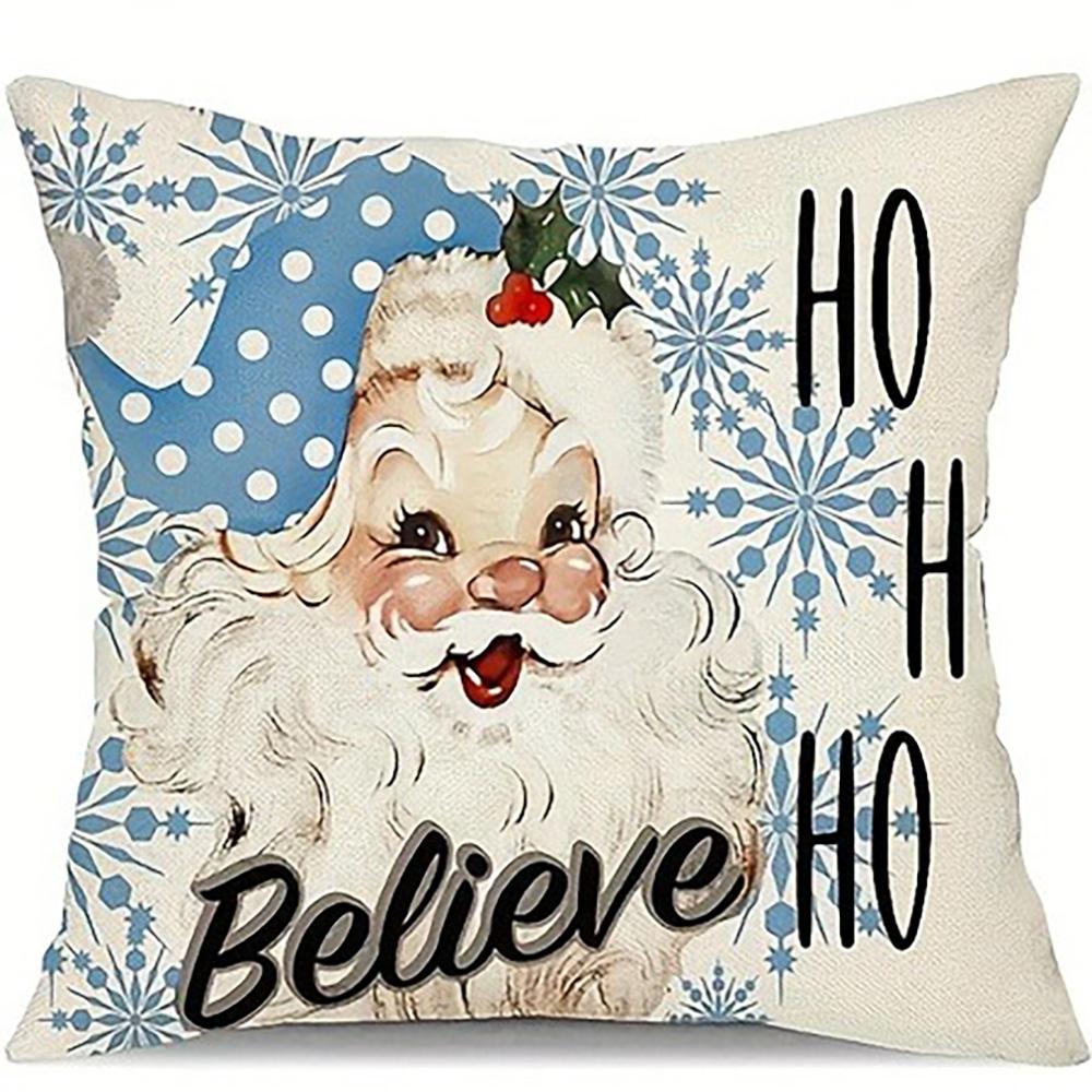 Christmas Pillowcases: Santa, Snow, Winter Gnome & Snowman Designs Sofa Bed Cushion Cover, New Year Home Decoration