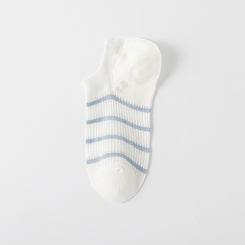 Women's Summer Thin Striped Short Socks Women's Simple Boat Socks Spring and Summer Invisible Socks Summer Shallow Mouth Boat Socks