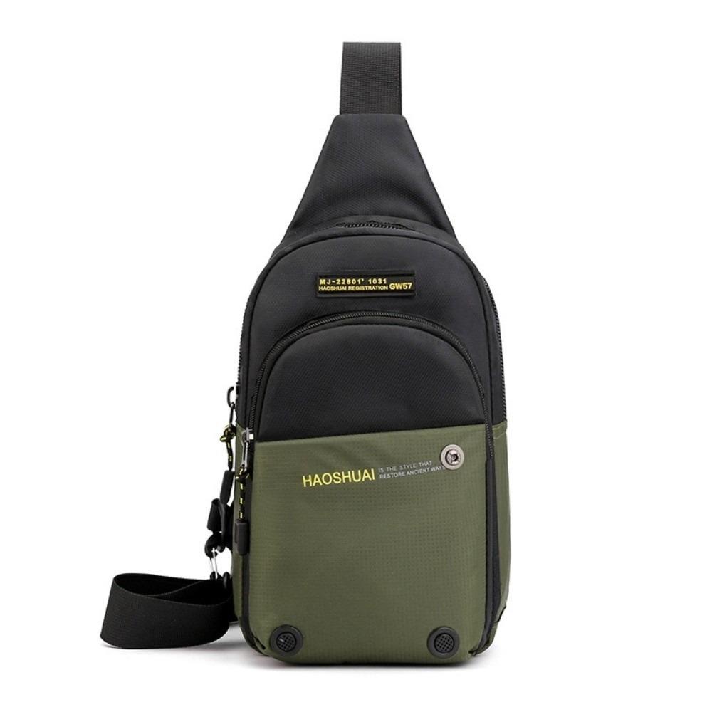 Large Capacity Sports Chest Bag Waterproof Nylon Shoulder Bag Fashion Men's Crossbody Bag  Unisex