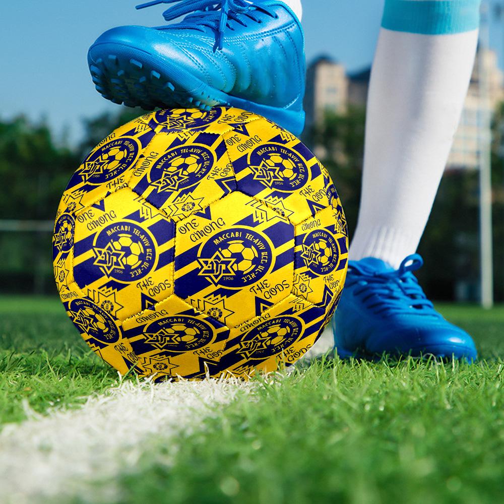 Maccabi Tel Aviv FC Indoor Soccer Ball Size 5 Colorful All Ages Machine Stitched PVC Competition Ready Durable High-Bounce