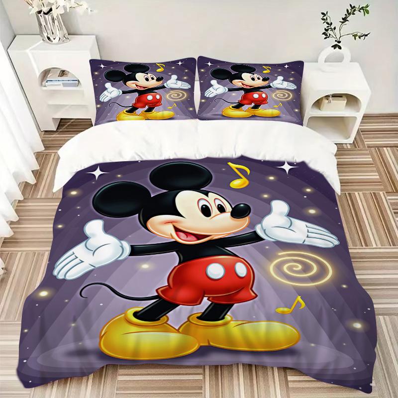 Mickey Mouse Magic Moment Print 3Pcs Bedding Setduvet Cover With 2 Bedropillowcase Home Birthday Gift