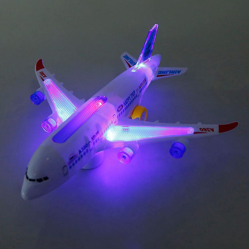 Electric Airplane Toys Model With Moving Flashing Lights And Sounds Kids Toy
