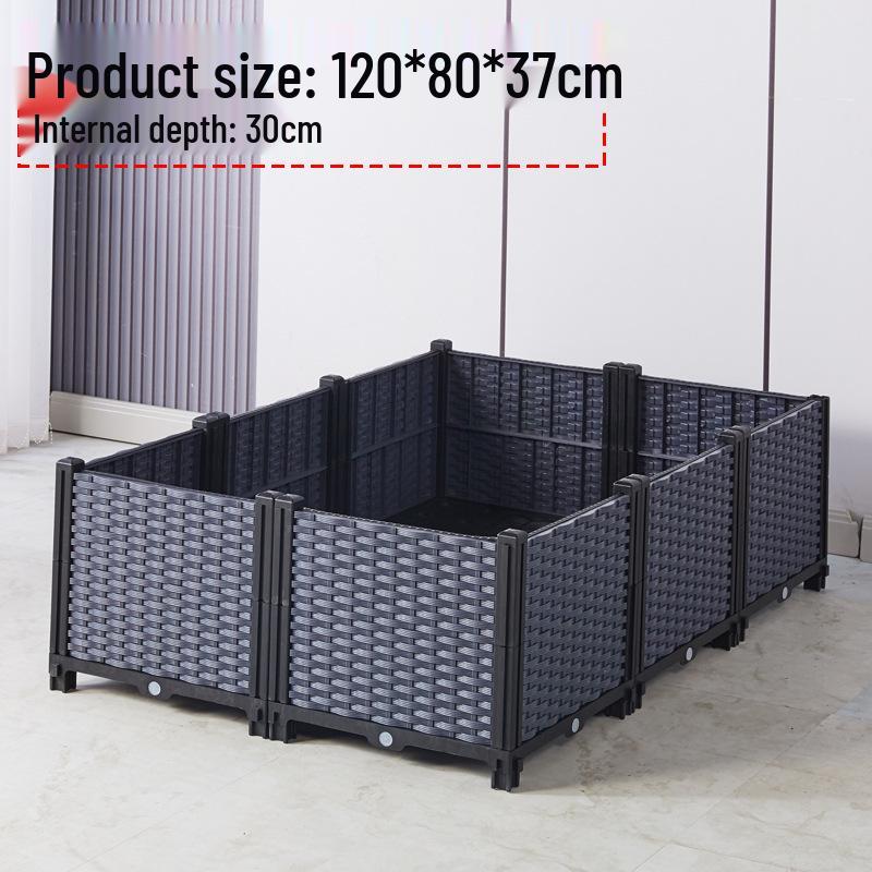 Large Plastic Flower and Vegetable Planting Box for Balcony, Courtyard, or Rooftop Gardens