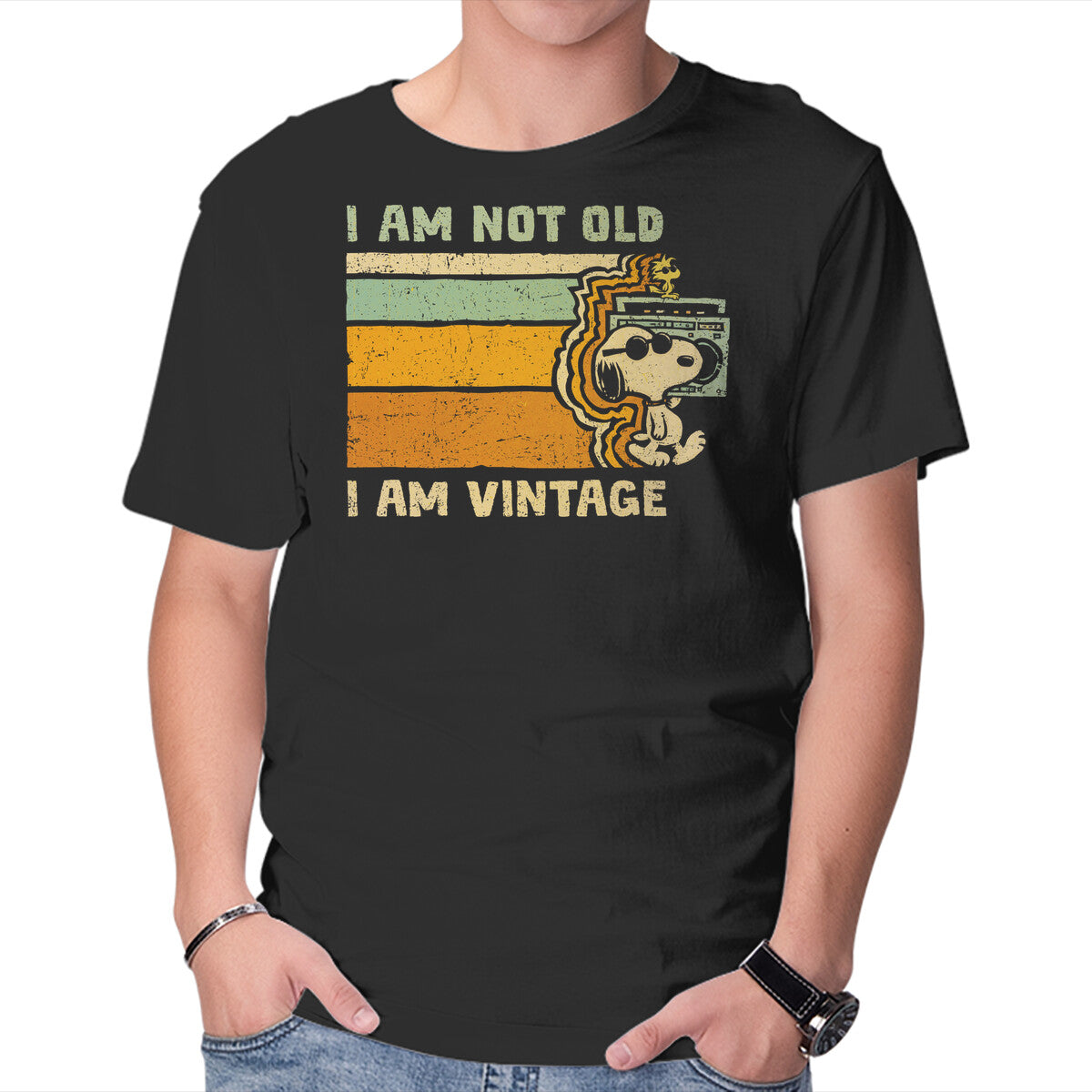 Unisex Crew Neck T-Shirt Vintage Vibes Graphic Short Sleeve Casual Tee S
