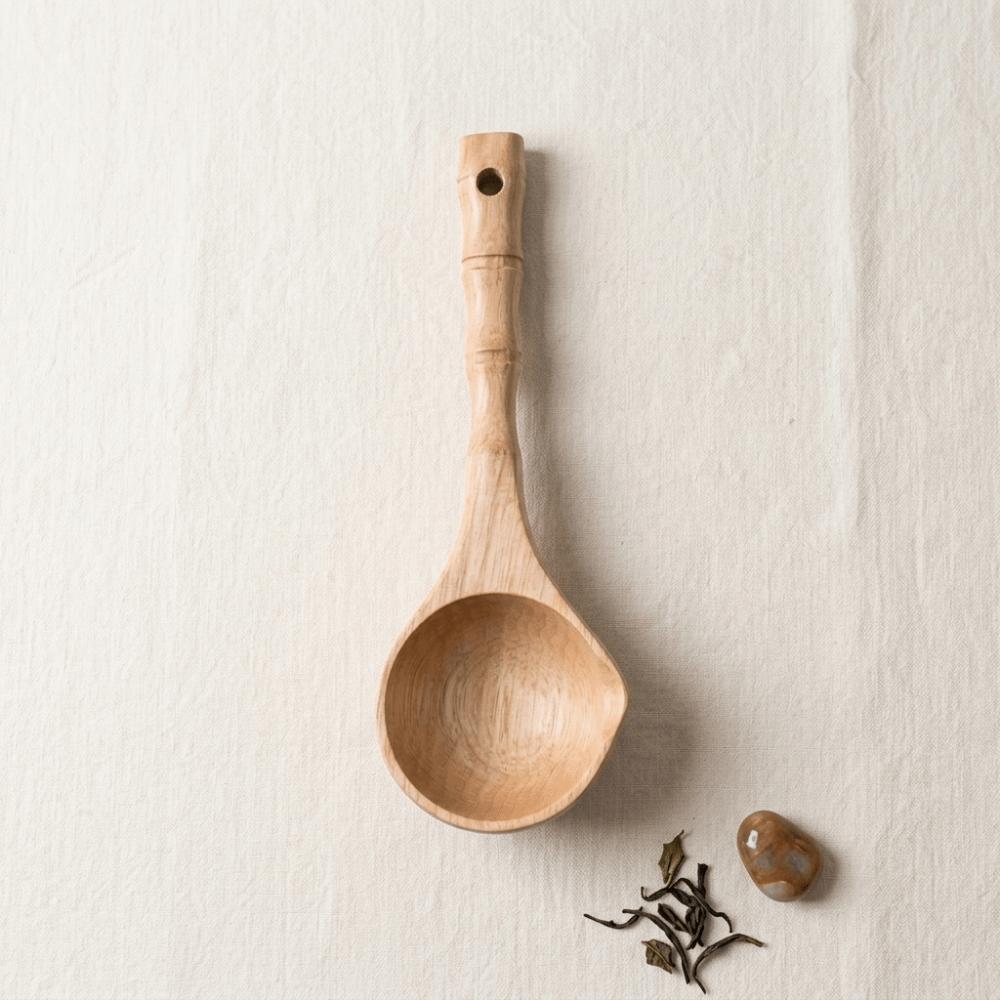 Wood Grain Texture Soup Spoon Solid Wood Porridge Scoop Heat Friendly Cooking Tool  Food Serving