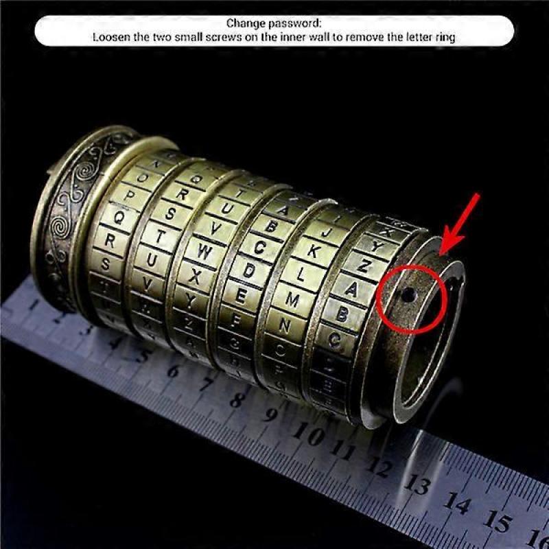 Lock Toys Metal Cryptex Lock Retro Wedding Valentine's Day Gift Letter Password Cylinder