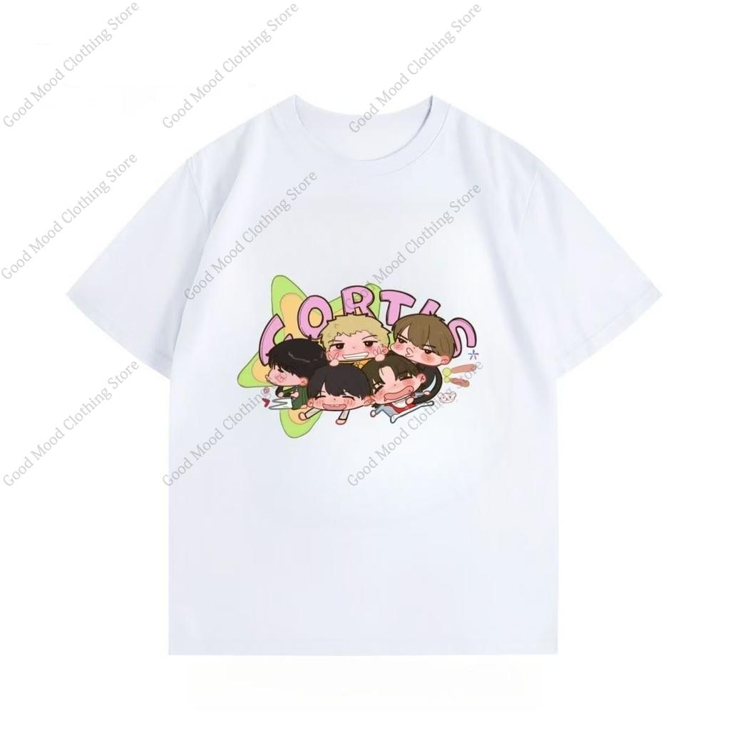 CORTIS Print T Shirt Fashion Street Hip Hop Retro JUHOON KEONHO SEONGHYEON Print Tshirt Kpop Fans Cotton Short Sleeve Tee Tops