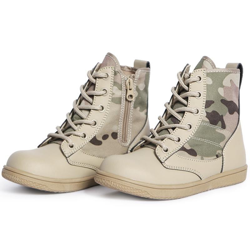Fashion Kids Boots Training Children Outdoor Tactical Boots Hiking Anti-Collision Anti-Fall Travel Combat Botas