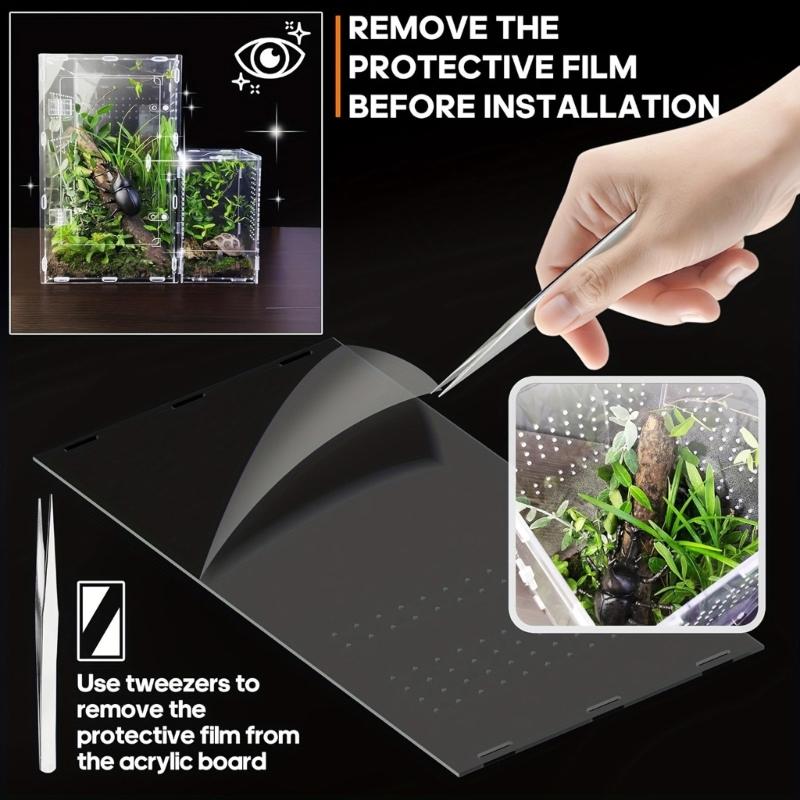 Kleine Reptilien Zuchtbox Transparenter Acrylkäfig Lebensraum Zuchtbox Kleiner Glasbehälter Behälter Springspinnen