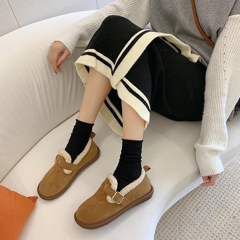 Autumn Winter Women Shoes Casual Flat Shoes Women Moccasins Soft Loafers Fashion Warm Plush Shoes