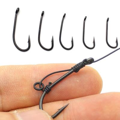 20PCS Micro ostnatý háček na lov kaprů D rig Háček s teflonovým potahem s očkem pro Blow Back Rigs Pop up
