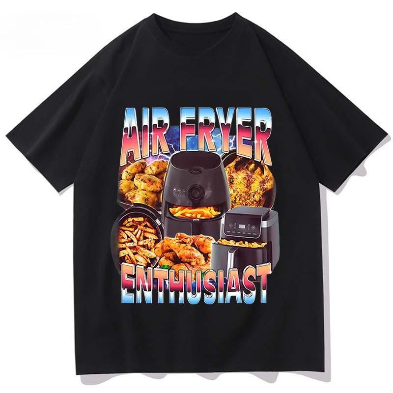 

Air Fryer Pattern Printed Cotton Tshirt 2026 Summer New Style Suitable for Both Unisex and Women Fashionable and Casual Attire S