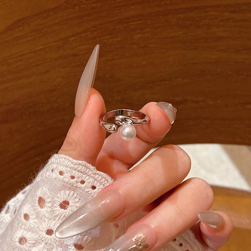 Koreanisches Zirkon-Liebesring-Set – luxuriöse, schlichte Statement-Ringe für einen vielseitigen Stil