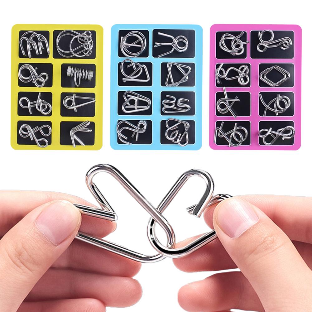 8PCS/Set Fun Metal Chinese Ring Puzzle IQ Logic Game Intelligent Brain Teaser For Children Adult Family Entertainment 2026 New