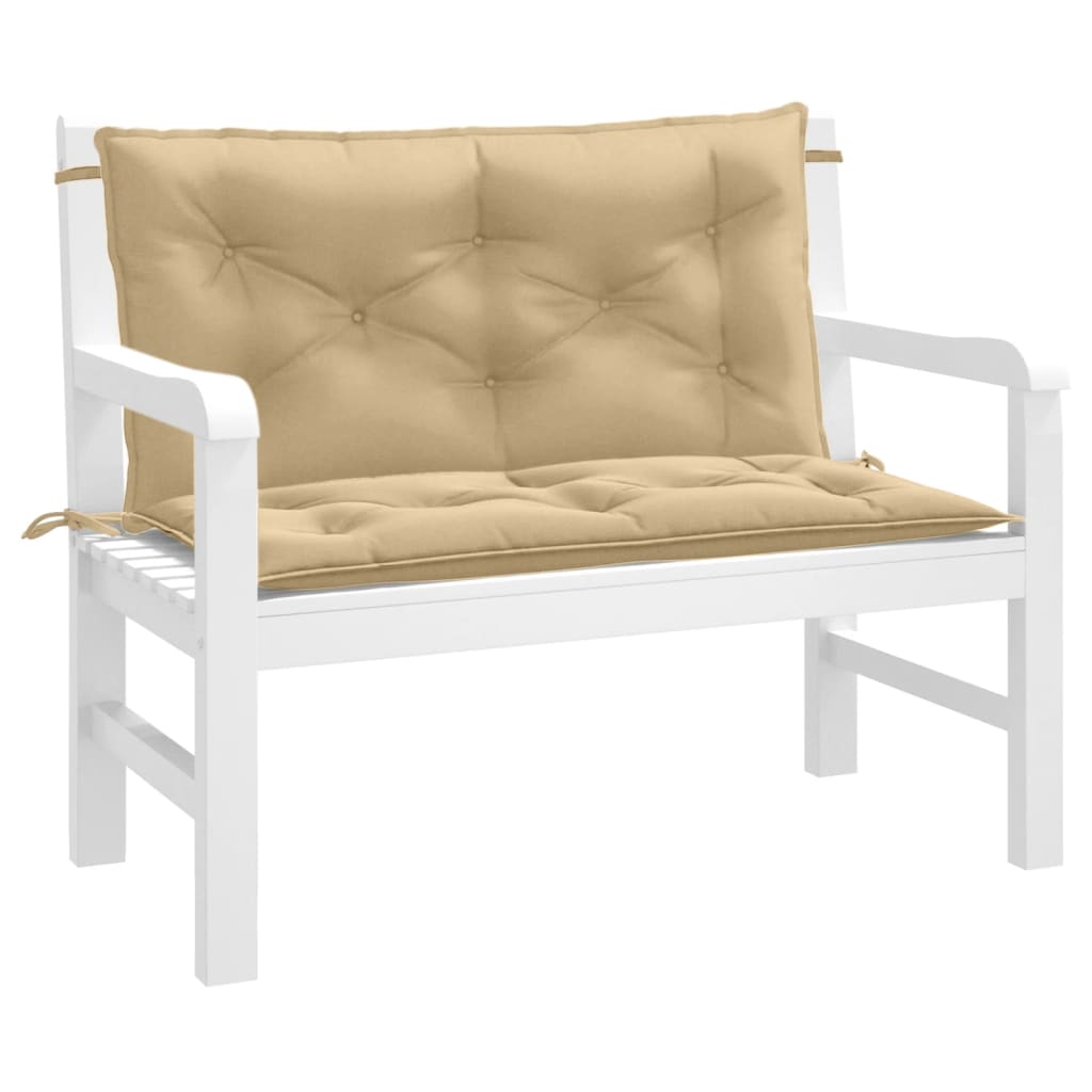 Garden Bench Cushions 2 Pcs Beige Melange 100x50x7 Cm Fabric
