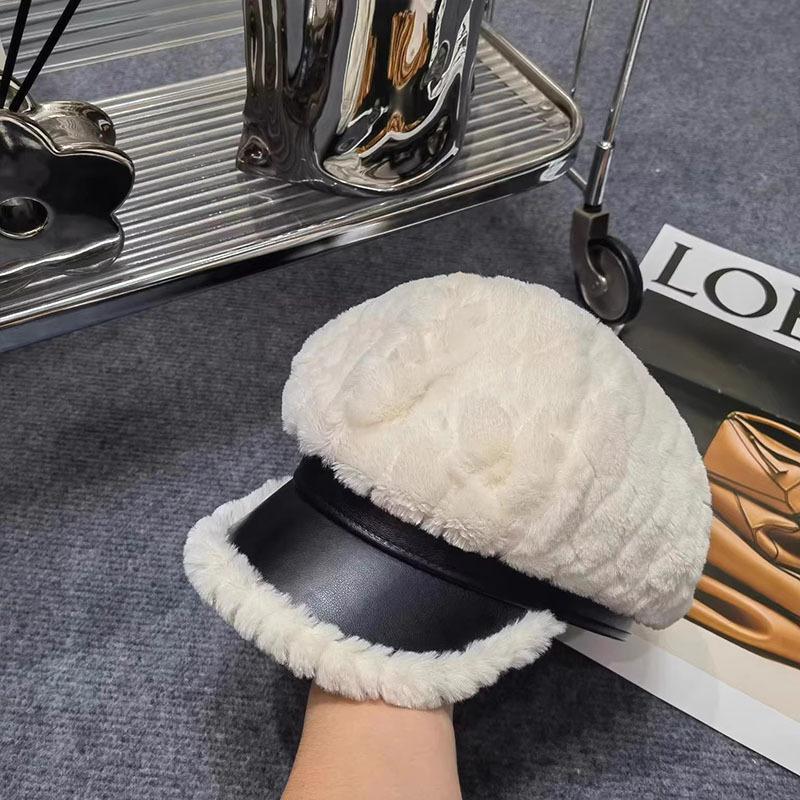 1pc Women Fleece Octagonal Beret Hat,leisure Warmth Versatile Solid Color Skull Cap,Suitable for Holiday Tralve and Daily Wear