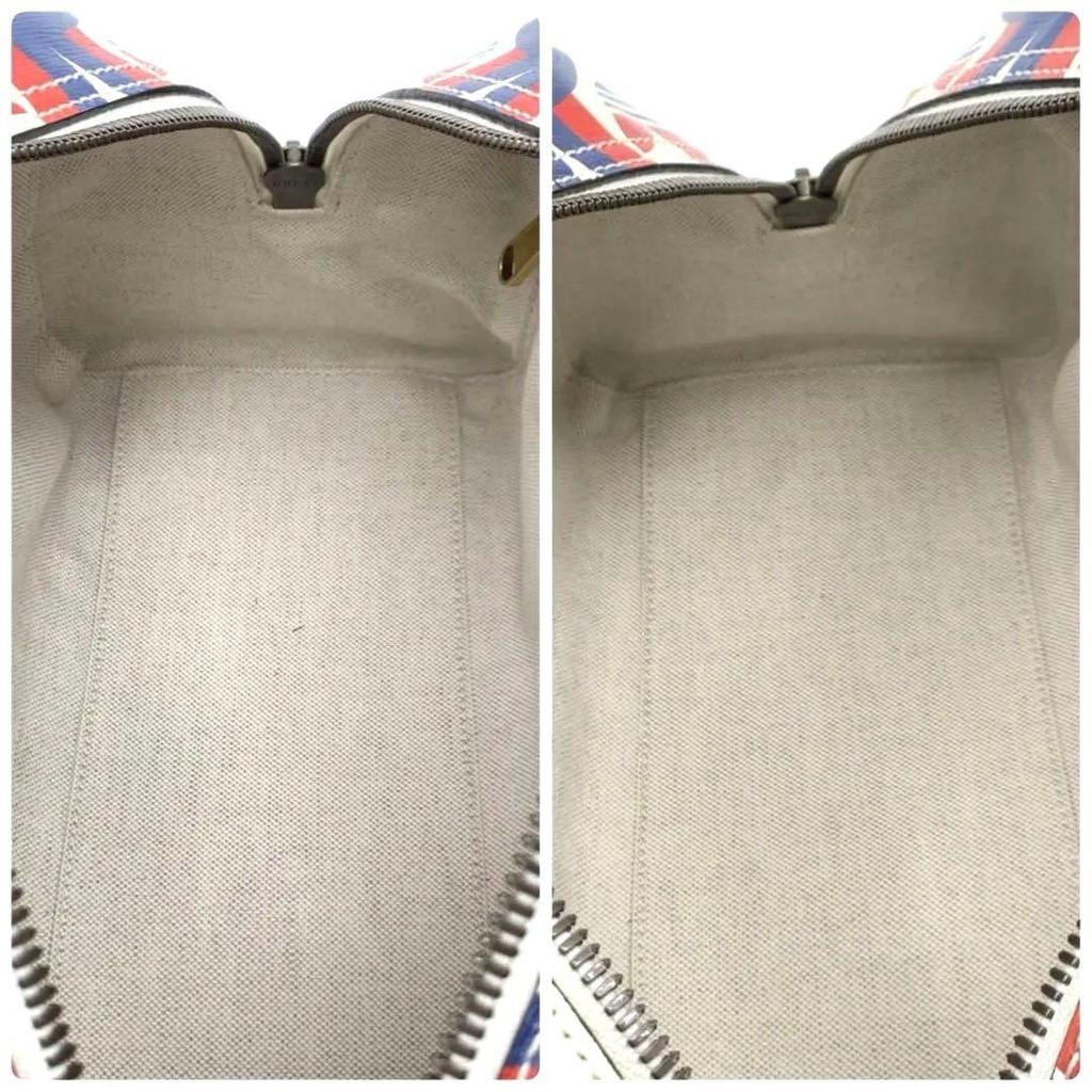 GUCCI ADIDAS Collaboration Double Branded Multi Color 2Way Duffle Bag Sherry Line Mini Boston Shoulder Bag Leather