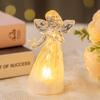 LED Luminous Little Angel Ornament - Plastic Imitation Crystal Cartoon Decorative Night Light with Soft Glow