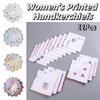 12Pcs 28x28cm Women's Printed Handkerchiefs Sweat Absorbent Thin Sweat Towel  Kitchen Tools