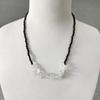 925 Sterling Silver Irregular Black Agate and Tiger Eye Necklace for Women - High-End Clavicle Chain with White Crystal and Obsidian