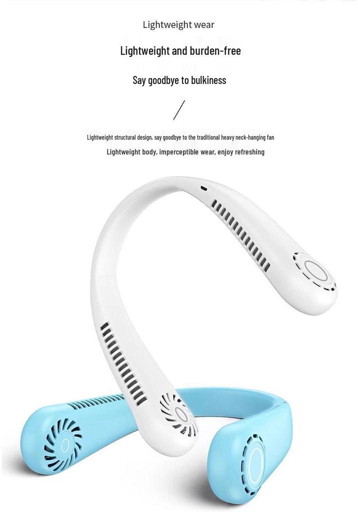 Portable Hanging Neck Fan: Wearable Silent Cooling Device for Outdoor Use