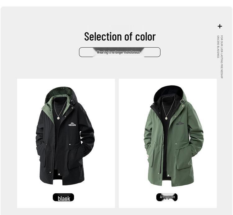 Herren Mittellanger Kapuzen-Vogelscheuchen-Trenchcoat - Trendig, Locker Übergröße für Frühling & Herbst