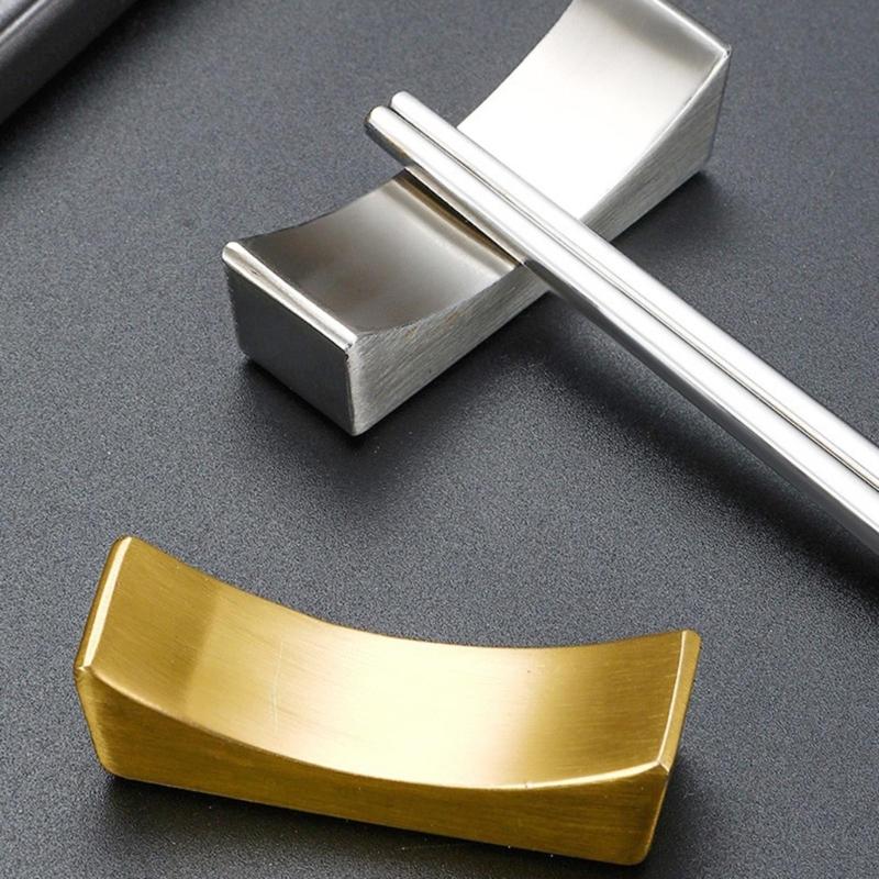 Pack of 2 Elegant Chopsticks Holder Spoon Organizers Stainlesss Steel Chopstick Rests for Dining Table Kitchen Tool