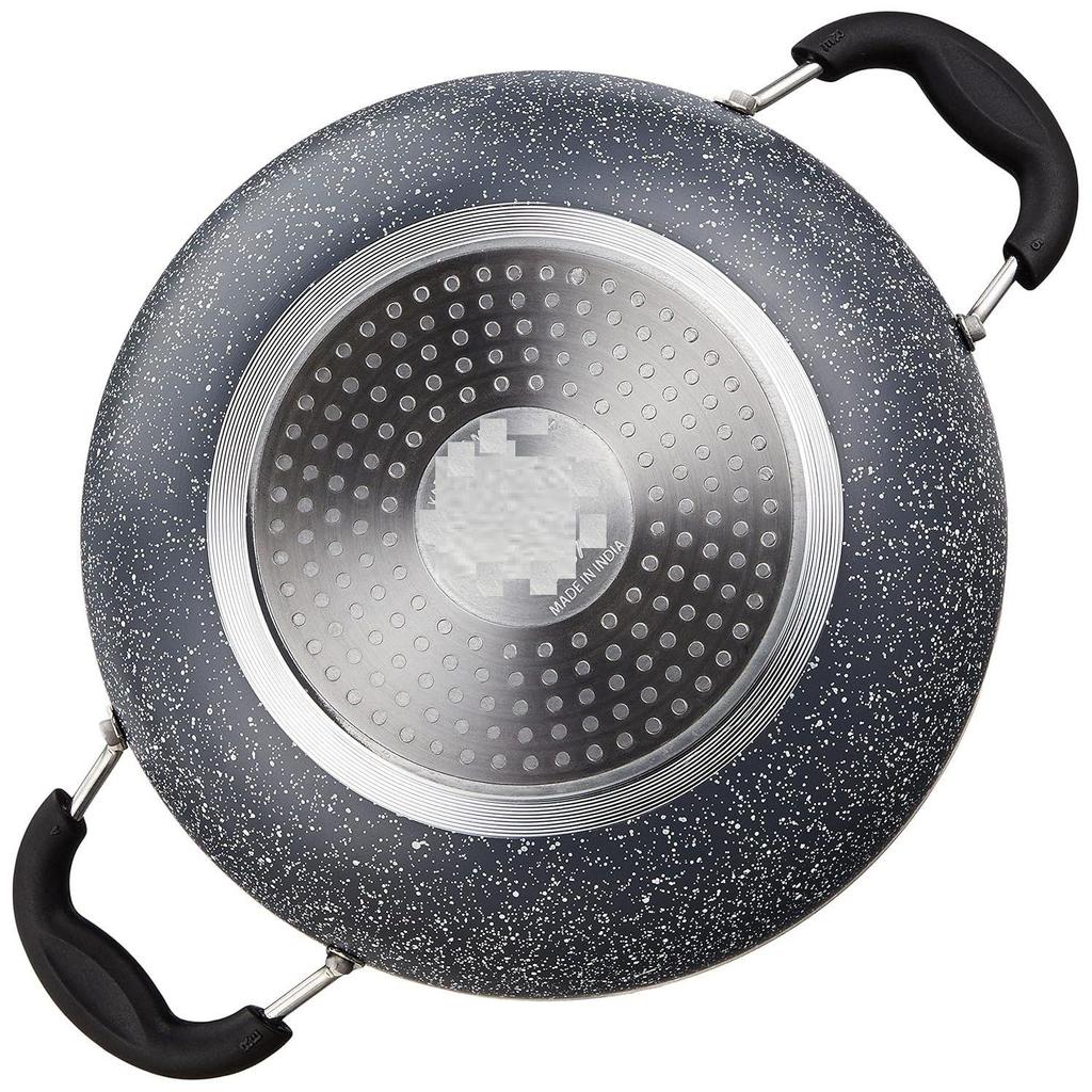 6 Piece Non-Stick Cookware Set | Induction Base | PFOA Free | HTR Exterior Coating | 25cm Tawa, 22 cm Kadai, 22cm Fry Pan, 1 Glass Lid & 2  Spatulas