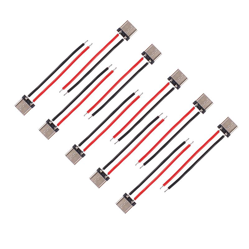 10 шт. USB Type-C 2-контактная припаянная female база с проводом TypeC Female 3A Высокоточная розетка USB C Коннектор Кабель Female Port