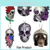 Flat Car Acrylic Interior Hanging Ornament Rose Skull Halloween Decoration Party