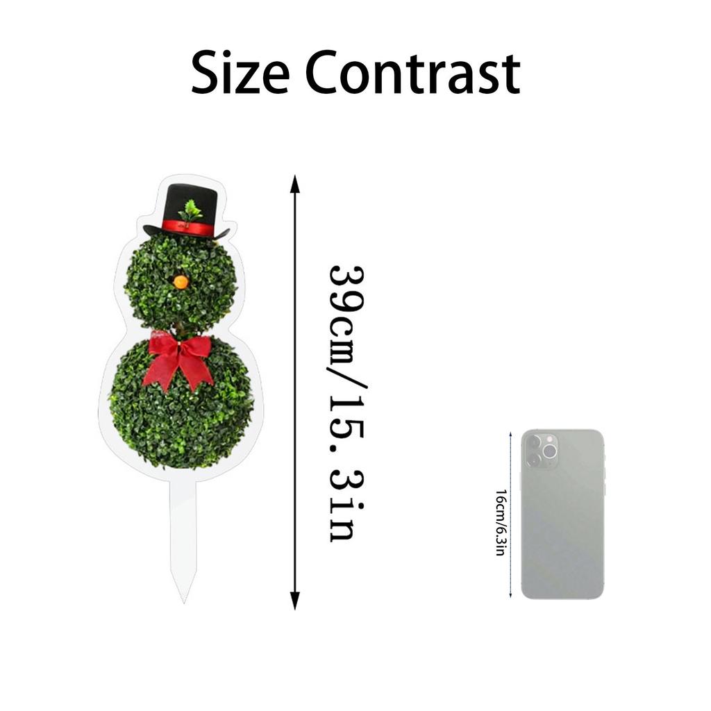 Snowman Shape Acrylic Ground Plug, Suitable For Christmas Porch Decoration Outdoor And Indoor