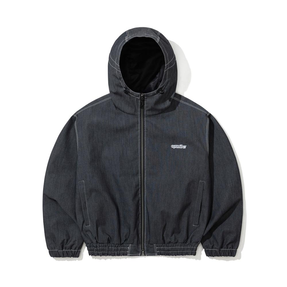 Qmile 212 Track Hooded Jacket Black Denim