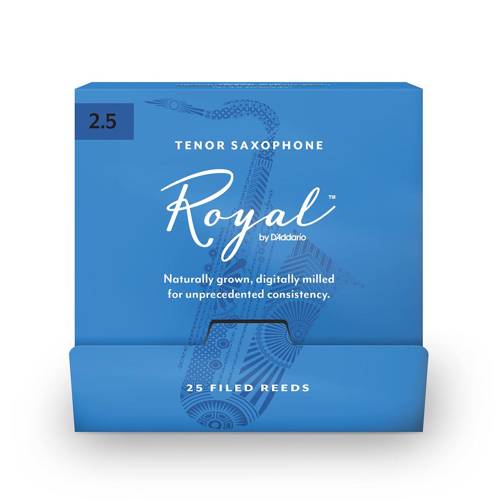 D'Addario WoodWinds D'Addario Royal Reeds for Tenor Saxophone RKB0130-B25 [Hardness: 3.0] 25-Pack (Individually Wrapped)