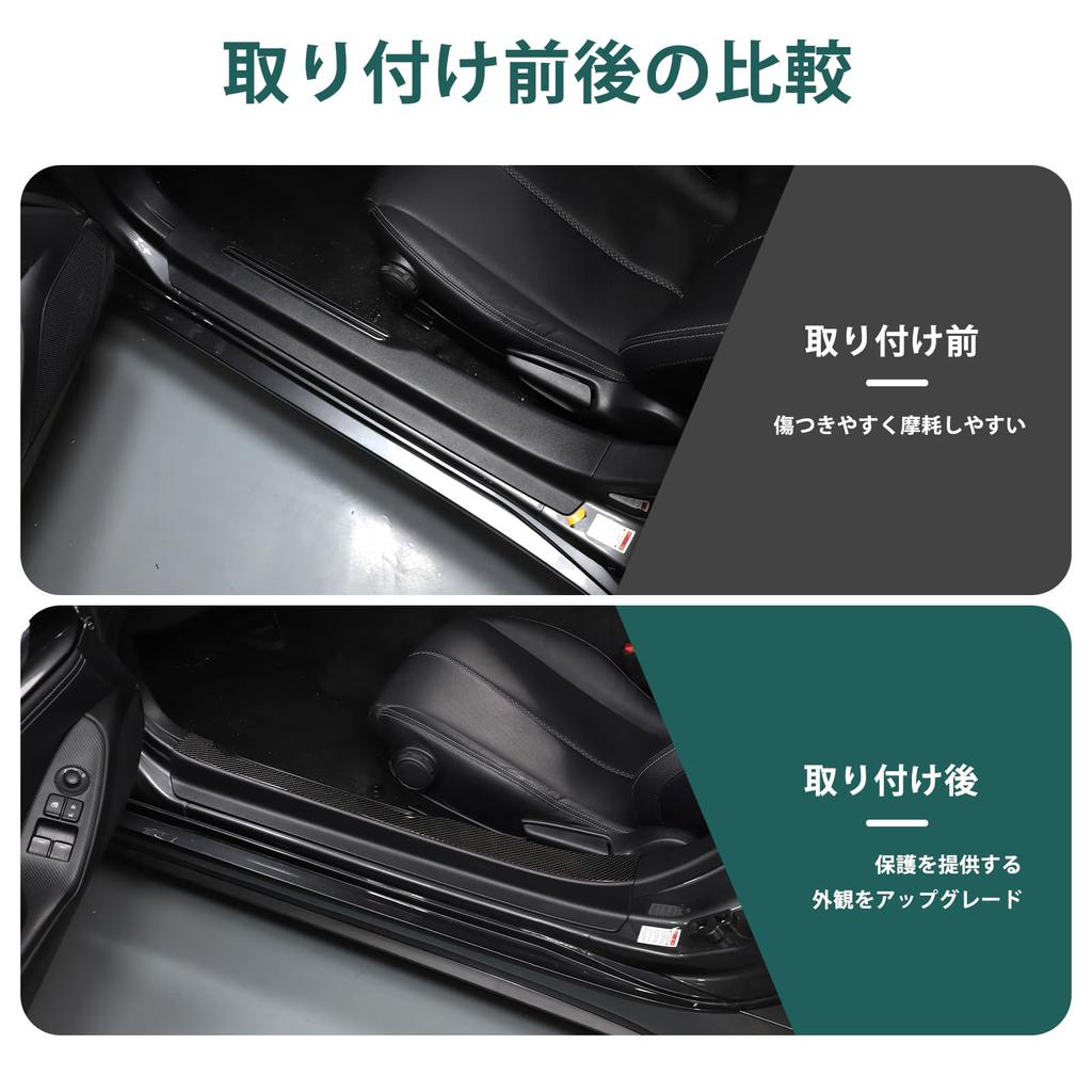 Hcilloend Carbon Fiber Side Step Side Side Scuff Plates for New Mazda Roadster RF ND Series Easy Decorative Interior Custom Set Fiber Guards,