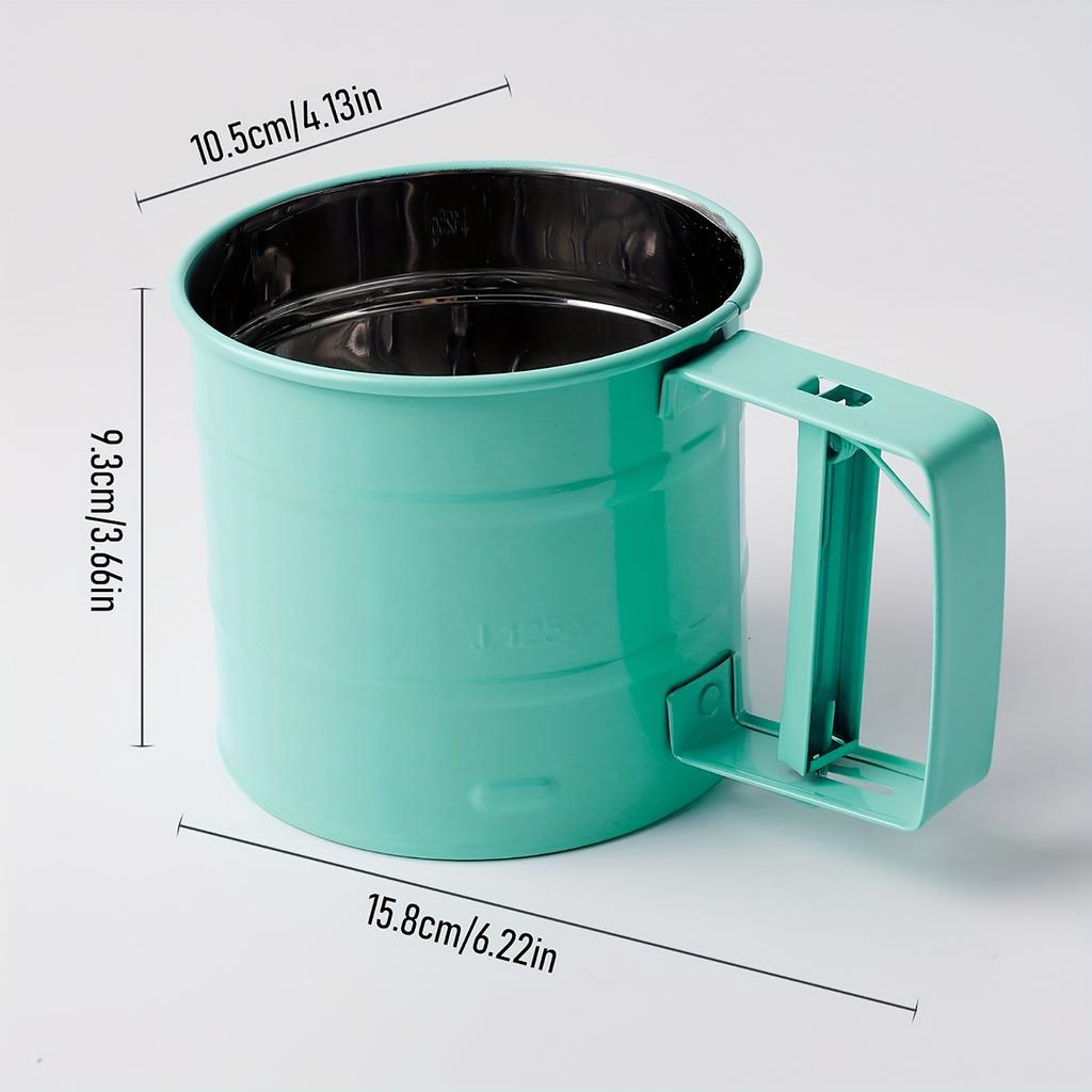 Semi Automatic Flour Handheld Baking Filter Sieve Powder Shaker Kitchen Tool