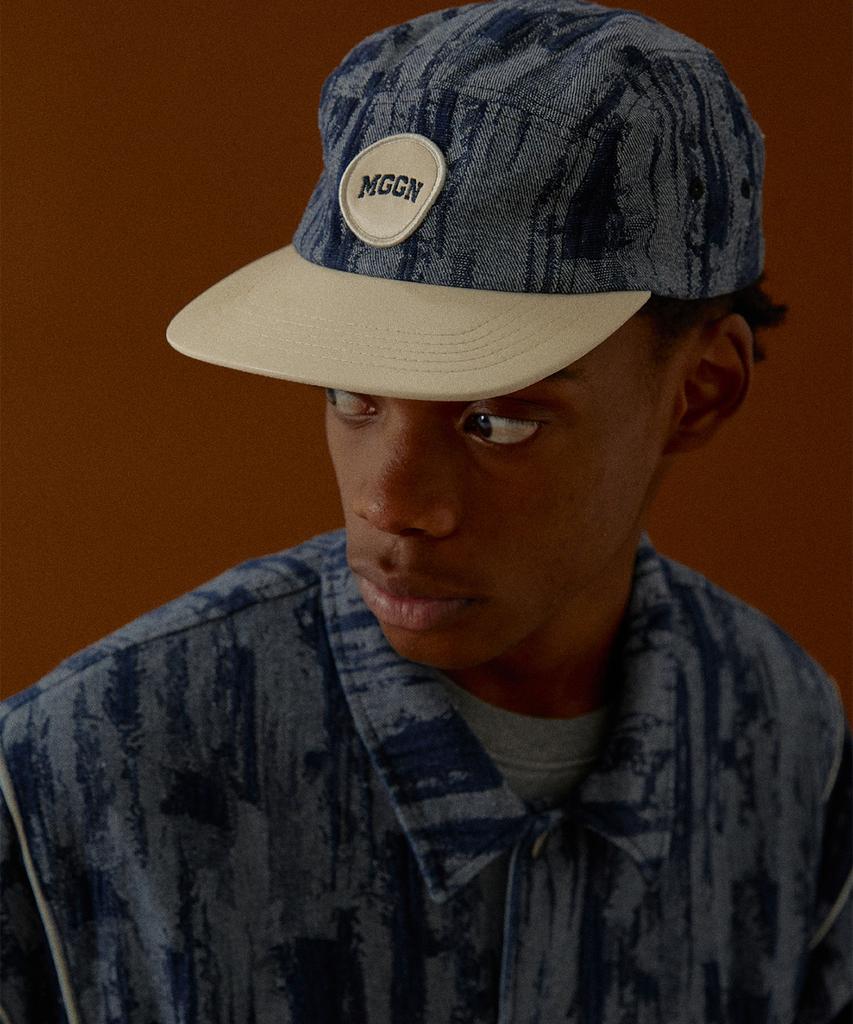 MAGOODGAN Headwear 9307 Jacquard Medium Indigo Denim Camp Cap