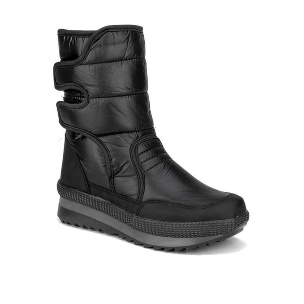 Lässige Damen – Herren Erwachsene Schneestiefel, Fell-Einlegesohle, Klettverschluss, rutschfeste Sohle