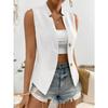 Fashion V-Neck Sleeveless Cardigan Women Suit Shirt Vest V Neck Jacket Slim Fit Office Vests Casual Solid Color Female Tank Top Elegant Clothing