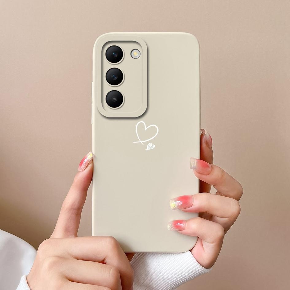 For Vivo Y100 (IDN) Y200e T3 V30 SE V30e V40 Pro Lite Phone Case Covers Lens Protection Soft Silicone Luxury Love Heart Pattern Housing For Vivo Shell