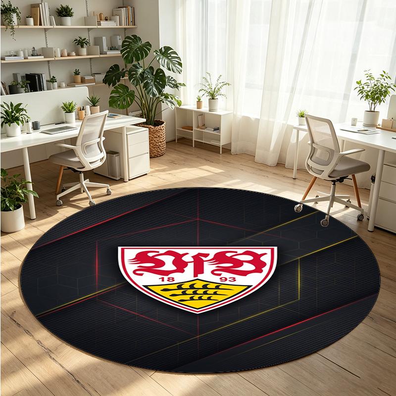 VfB Stuttgart Printed Round Crystal Velvet Rug Soft Non Slip Floor Carpet For Bedroom Holiday Gift