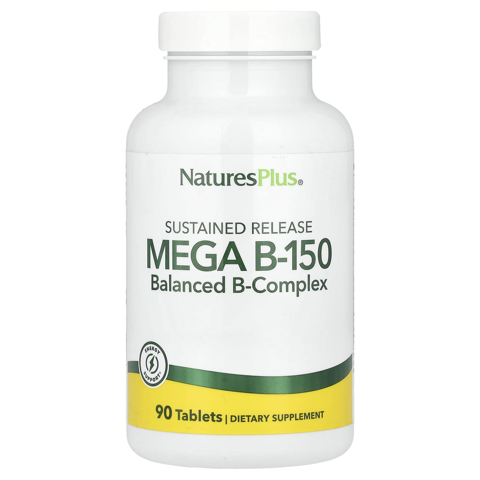 

NaturesPlus, Пролонгованої дії Мега B-150, Збалансований B-комплекс, 90 таблеток