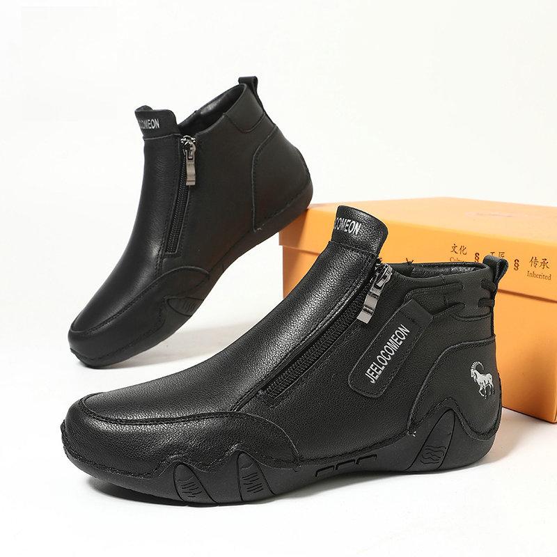 Popular thermal Martin boots women's leather large size cotton shoes independent station high top wear-resistant outdoor casual shoes