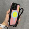 Strap Lanyard Contrast Color Magnetic For Magsafe Case For iPhone 15 14 16 Pro Max Wrist Strap Rope Soft Bumper Shockpoof Cover