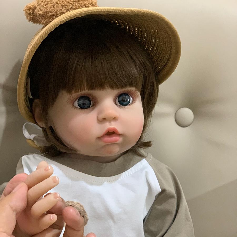 Reborn Baby Doll 55CM 22 Inch Full Body Soft Silicone For Girl Bebe Kid Birthday Gift Play House Dress Up Toy