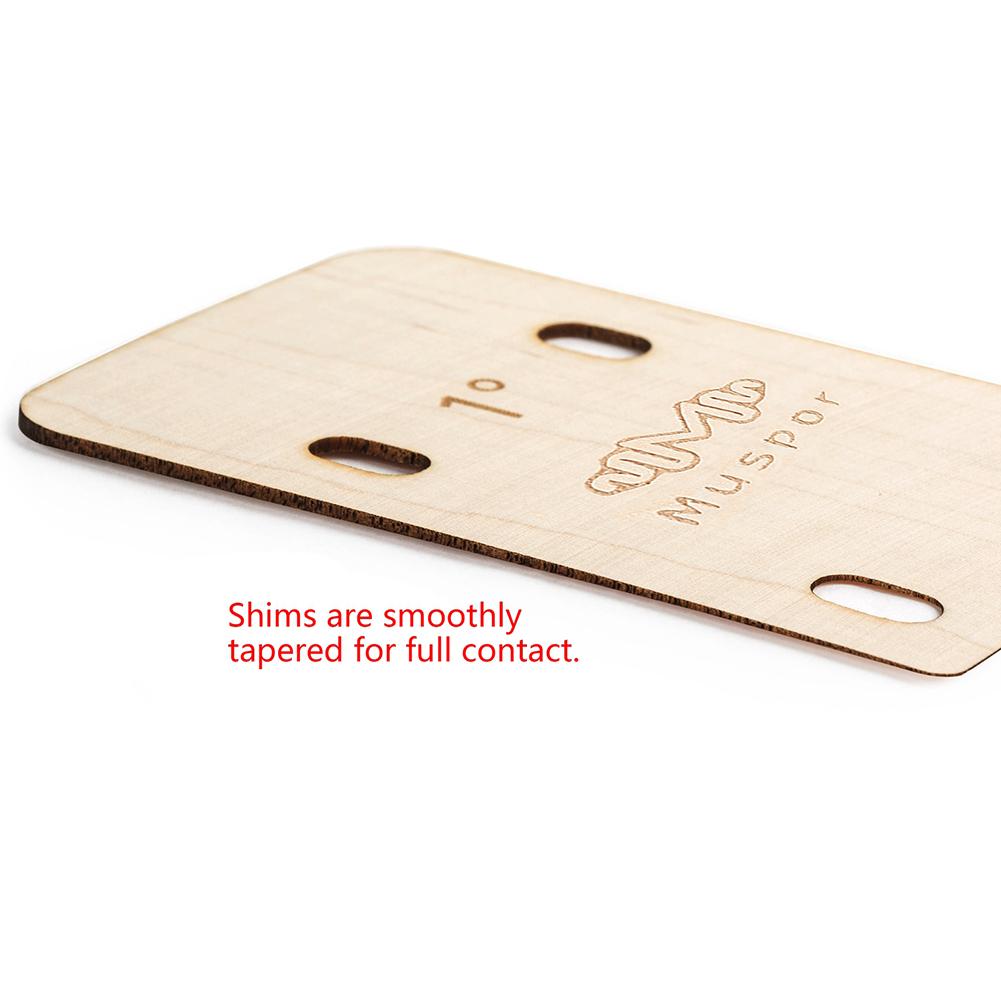 3Pcs Maple Electric Guitar Neck Shims 0.25/0.5/1 Degree Guitar Neck Spacer Sound Absorption Bass Neck Shims for Replacement