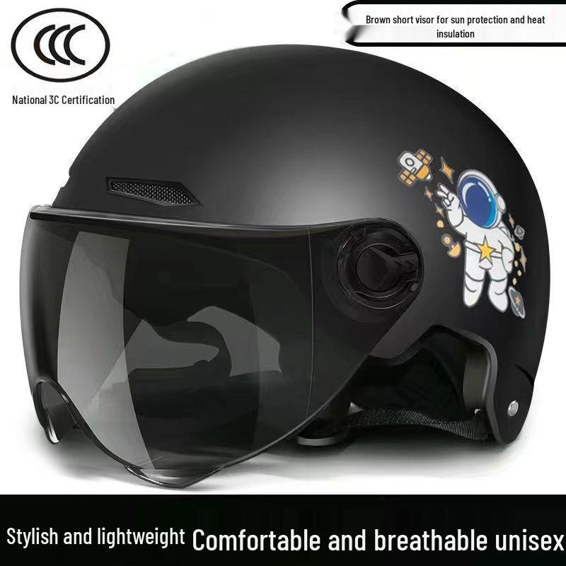 Gray 3C Certified Electric Vehicle Helmet for Men & Women - Summer Motorcycle & Battery Car Riding Safety Hat.