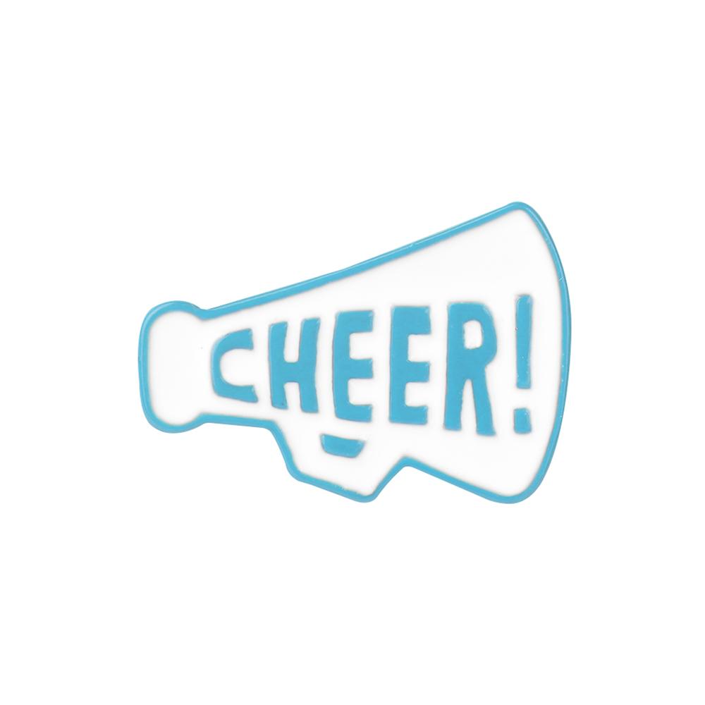 

Creative Word CHEER Trumpet Brooches Cheer up Enamel Pins for Athletes Backpack Cloth Lapel Badge Match Gifts Decoration Jewelry синий