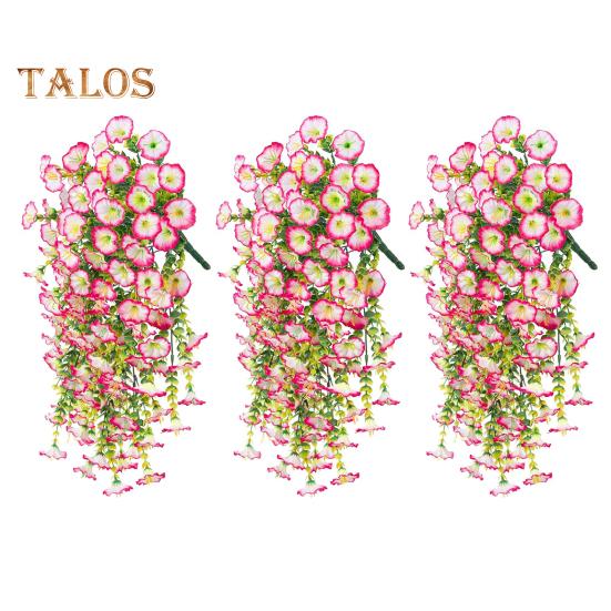 3 Stück Hängende Künstliche Prunkwinde UV-Beständig Realistisch Echte Seidenblume Hochzeitsparty Innen Außen Garten Wandbehang Kunstblumen Dekoration